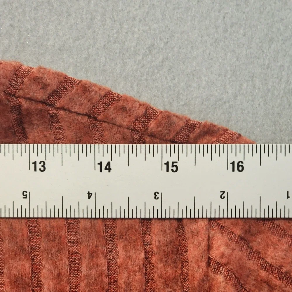 Fantaslook Women's Ribbed Knit Sweater Rust‎ Orange Long Sleeve Large